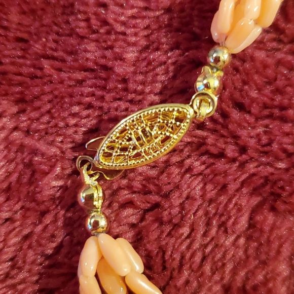 Vintage Natural Angel Skin Peach Coral Beads Necklace & Bracelet 6‎ & 3 Strand - Picture 11 of 12